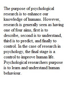 Purpose of psychological research